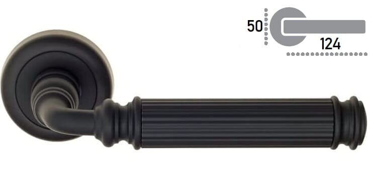Дверная ручка Fratelli Cattini "ENCIA" D1-NM матовый черный