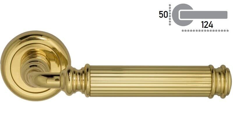 Дверная ручка Fratelli Cattini "ENCIA" D1-OLV полированная латунь